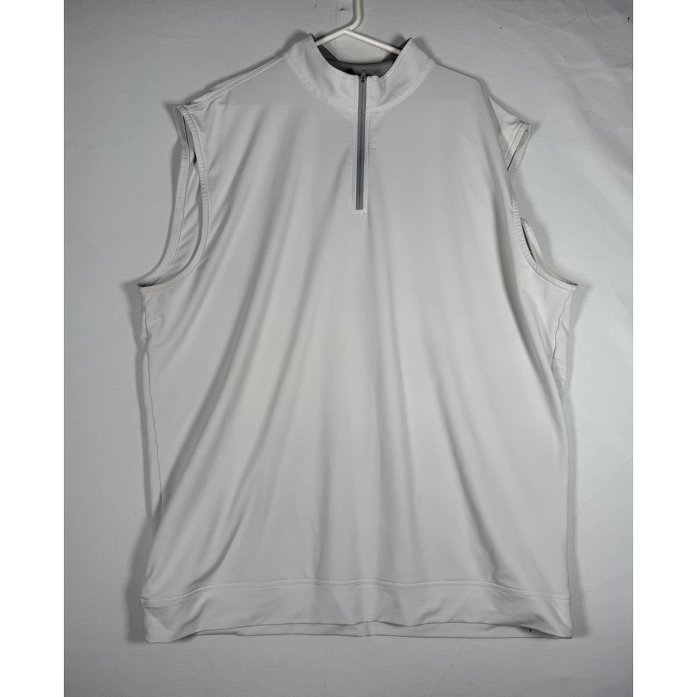 Peter Millar Galway 1/4 Zip Pullover Vest Mens 2XT Tall White Golf Performance